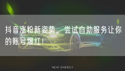 抖音涨粉新姿势,尝试自助服务让你的账号爆红!