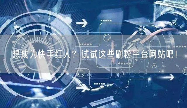 想成为快手红人?试试这些刷粉平台网站吧!